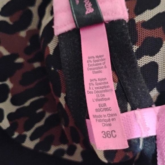 Betsey Johnson Intimates | Cheeta Print Bra with Pink Accents Jewel Tone | 36C - Picture 6 of 7